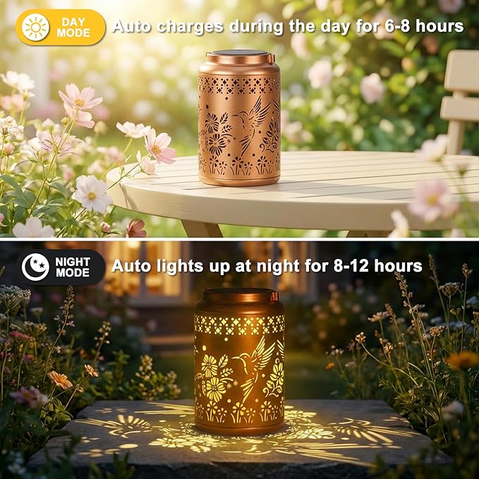 Hummingbird Solar Lights Outdoor Waterproof - Birthday Gifts for Women Mom Grandma Mothers Day Gifts Hanging Solar Lights for Yard Patio Porch Garden Decor