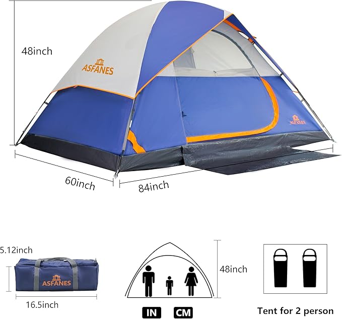 2-12 Person Tents for Camping Waterproof Backpack Double Layer Tents Perfect Picnics Fishing and Backyard Camping
