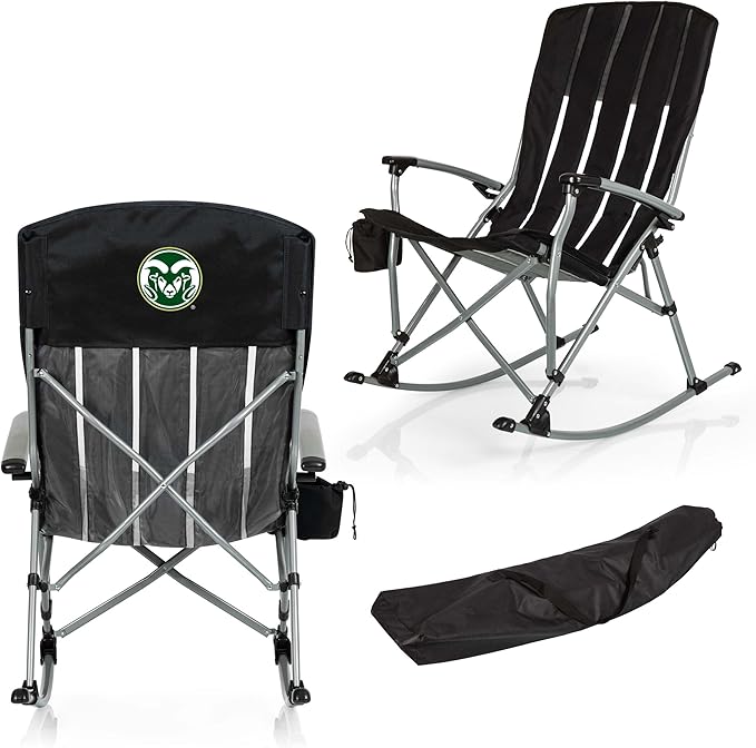 Picnic TIME NCAA Unisex-Adult NCAA Outdoor Rocking Camp Chair XL Heavy Duty Camping Chair for Adults