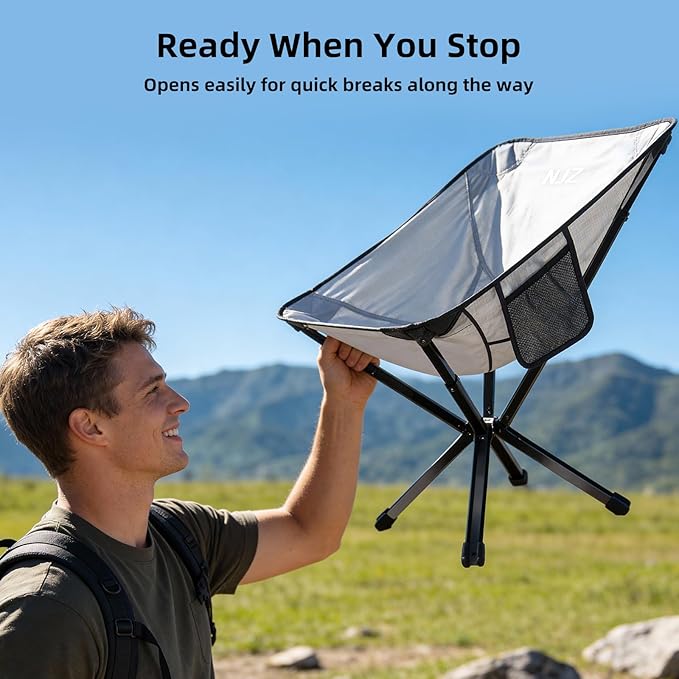 Lightweight Folding Camping Chair — Compact &amp Easy to Use Portable Chair for Everyday Outdoor Comfort Beach Camping Travel &amp Backyard