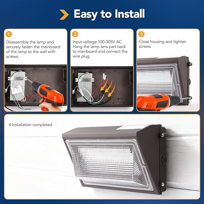 120W LED Wall Pack with Dusk to Dawn Photocell15600Lm 5000K Repalces 800W HPS/HID LightCommercial and Industrial Outdoor Security LightingLED Wall Pack Light for Parking LotWarehouse2 Pack