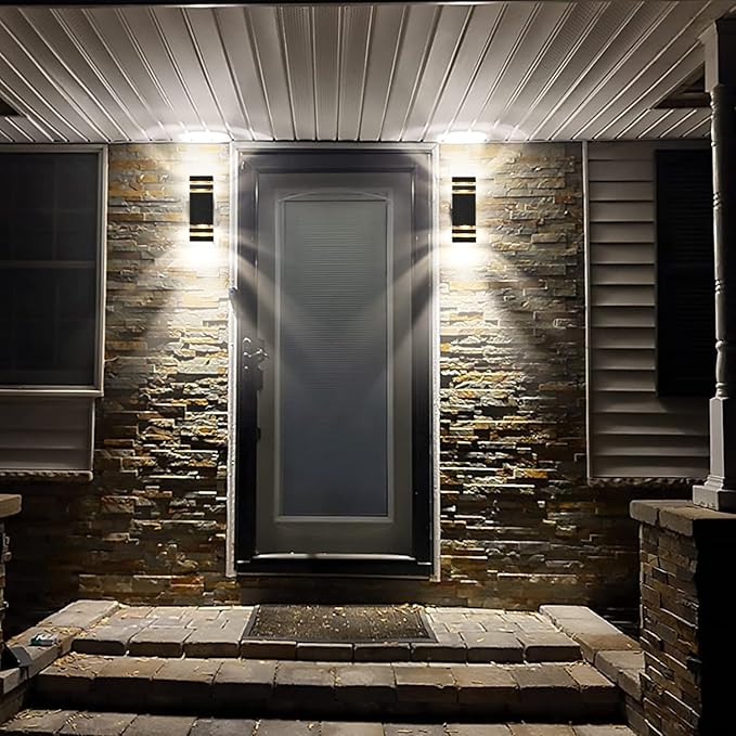 tewei LED Square Up and Down Lights Outdoor Wall Mount Light14W IP65 3000K 1100LM Warm White Modern Fixtures Aluminum Waterproof Exterior Lamps for Front Porch Patio Garage