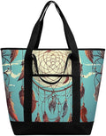 Insulated Shopping BagLarge Reusable Cooler Bags Catch Dream Net Printed Foldable Shopping BagTravel Waterproof Shoulder Bag