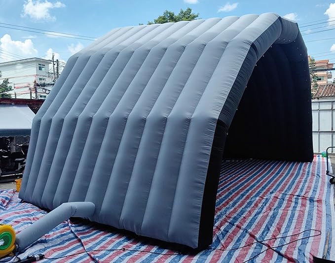 Portable Outdoor Inflatable Stage Tent Rooftop Booth Inflatable Stage Cover Marquee Concert Shelter Dome Marquee Cover 29.5x16.5x14.8ft