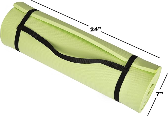 Sleeping Pad Lightweight Non Slip Foam Mat with Carry Strap by Wakeman Outdoors (Thick Mattress for Camping Hiking Yoga and Backpacking) (Green)  72 inches (L) x 24 inches (w) x 0.50 inch (H)