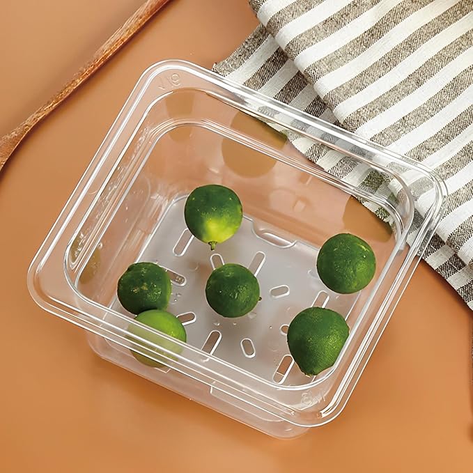 25 PCS Plastic Drain Shelf for 1/6 Size Food Pan Clear Plastic Grate Trays Acrylic Food Drain Pan Trays for Food Fruit Vegetables Sink Teapot Dish Kitchen Restaurant Hotel