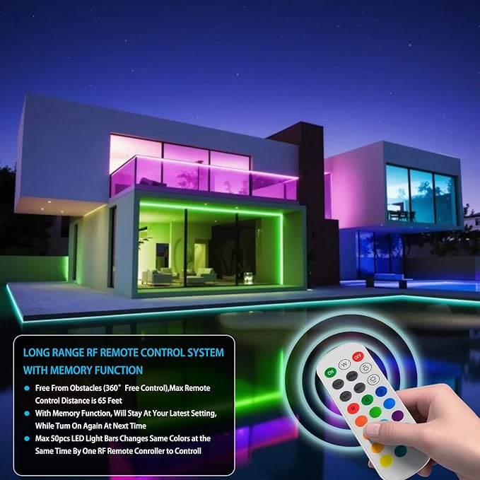 Wrasse RGB Wall Washer Lights Color Change Outdoor Sign Lighting Waterproof Plug in 38.9 Inches RGBW Outside Wall Wash Linear Light bar for Commercial Advertising Boards Lighting