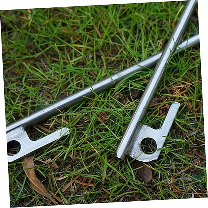 4Pcs Stainless Steel Tent Stakes Heavy Duty Camping Floor Pins for Outdoor Use Lightweight and Portable Design for Tents Awnings and Canopies