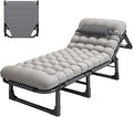 Fold Up Beds for Adults 4 Speed Adjustable Backrest with Removable Headrest Portable Folding Bed Cot Lounge Chair for Beach Lawn CampingGray a-190 * 68 * 28cm