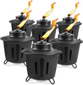 Mini Citronella Table Top Torches - 6 Pack  15 oz Citronella Torch for Outdoor Metal Tabletop Torches for Yard Patio Deck Garden Party Citronella Torch