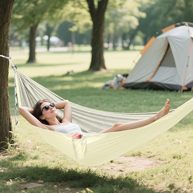 Cream Hammocks with Straps Camping Hammocks for Outdoor 114 x 54