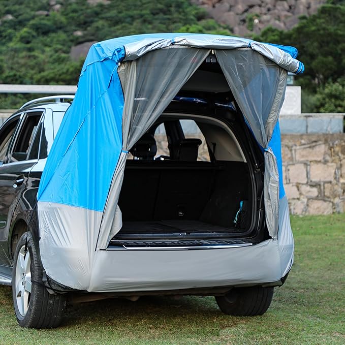 SUV Tent Car Awning UPF 50++ with Portable Waterproof Storage Bag Tear-Resistant Large Space Good Vision Smooth Ventilation Suitable for Outdoor Beach Camping Auto Canopy Shade…