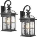 Darkaway 2pcs Large Outdoor Wall Light 22inch Exterior Light Fixture with Water Ripple Glass Aluminum Outside Lights Sconces Exterior Lighting for House Porch Patio Doorway