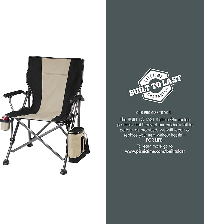 Picnic TIME NFL Unisex-Adult NFL Outlander Folding Camping Chair with Cooler Heavy Duty Beach Chair