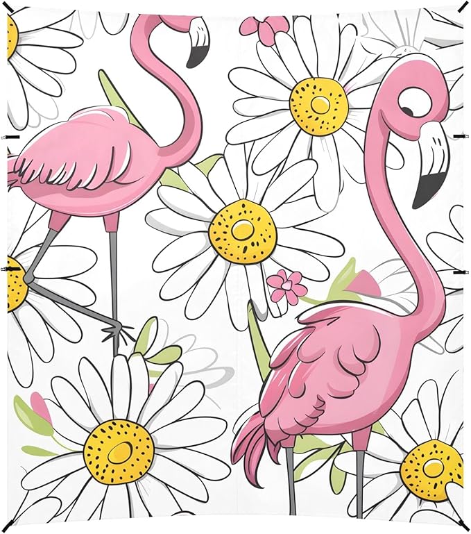Flamingo Daisy Camping Sun Shelter Beach Tent Portable Beach Sun Shade Outdoor Canopy for Camping Trips Fishing Picnic
