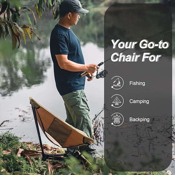 ONETIGRIS 2 Pack Tigerblade Camping Chair Lightweight Folding Backpacking Hiking Compact Portable 330 lbs Capacity