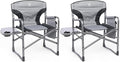 EVER ADVANCED Aluminum Lightweight Folding Director Chair 350lbs Heavy Duty Camping Chair with Side Table &amp Storage 19 Joint-Friendly Height Easy to Stand Portable Makeup Artist &amp Vendor C