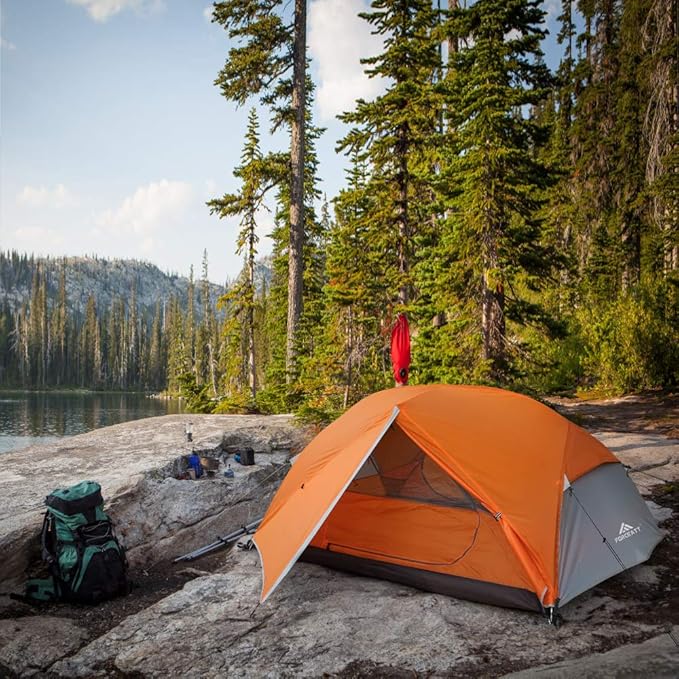 Forceatt Tent for 2 and 3 Person is Waterproof and Windproof Camping Tent for 3 to 4 SeasonsLightweight Aluminum Pole Backpacking Tent Can be Set Up QuicklyGreat for Hiking