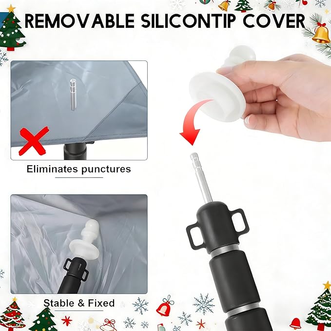 GEEWAY 2 Pcs 7.5FT Tarp Poles for Camping Heavy Duty Telescoping Tent Pole Aluminum Adjustable Tent Poles for Outdoor Activity Wilderness Adventure and RV Travel (Grey)