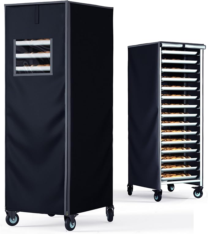 Bakery Rack Cover with Zipper23X28X64 High Density Waterproof and Dustproof20tier Sheet Pan Rack/Bun Pan Rack Cover with Vents