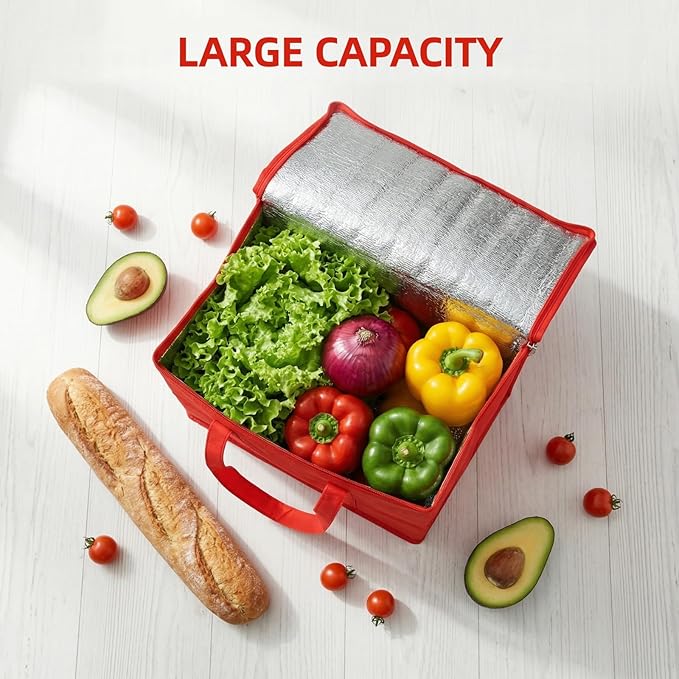 6 Pack Reusable Grocery Bags X-Large Foldable Tote Bag Shopping Bags with Handle for Groceries Food Delivery Bags for Travel Camping Clothes Picnic