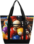 Insulated Shopping BagLarge Reusable Cooler Bags Color Billiards Printed Foldable Shopping BagTravel Waterproof Shoulder Bag
