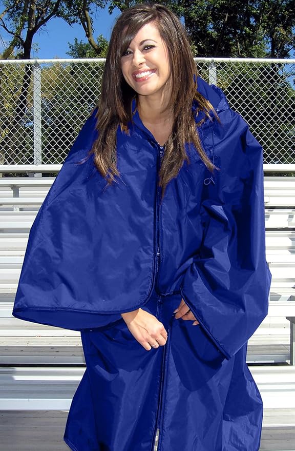Ultimate SportsWrap - Patented - The Only Wearable Weatherproof/Stadium/Picnic/Sports Blanket Complete with Upper and Lower Zippers Lined &amp Adjustable Hood and Inside Hand Warmers 70 X 58