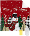 Beach Blanket Waterproof Sandproof OversizedSnowman Christmas Tree on Red Beach Mat with Corner Stakes Sand PocketsWinter Snowflake Seamless Outdoor Picnic Mat for Travel Camping Hiking 118x108In