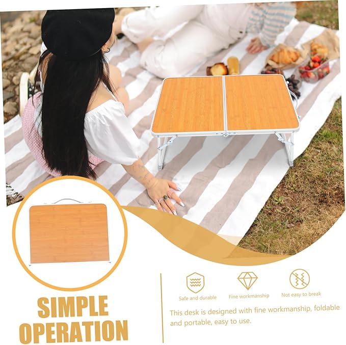 GANAZONO Portable Bed Desk Small Camping Table Aluminum Folding Table for Home Outdoor