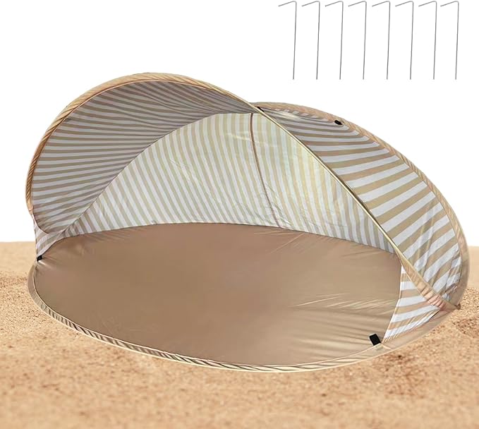 Beach Sun Shade - Portable Canopy Shelter Lightweight Outdoor Tent | UV Protection Travel Cover Compact Breathable Shelter Easy Pop-Up Shade for Family Picnics Camping Fishing Backyard Relaxatio