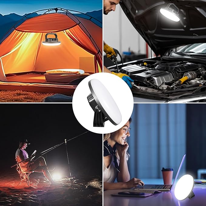 VAVOFO 42W LED Camping Lantern Rechargeable 180 LED with 3 Lighting Modes 4000LM 10000mAh Portable Tent Light with Magnet IP65 Waterproof for Emergencies Power OutagesHiking (Black)