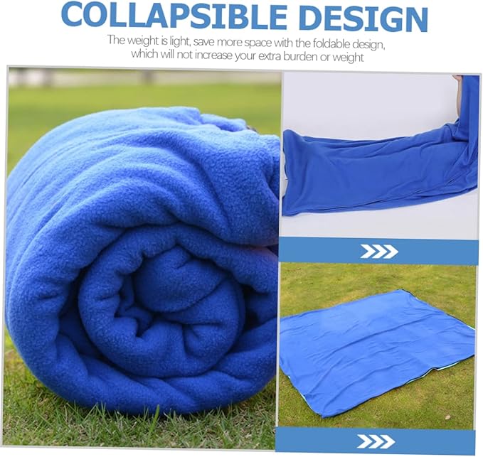 Double-Sided Fleece Sleeping Bag Ultra-Lightweight Outdoor Camping Blanket for Adults Washable Travel Mat for Picnics and Naptime