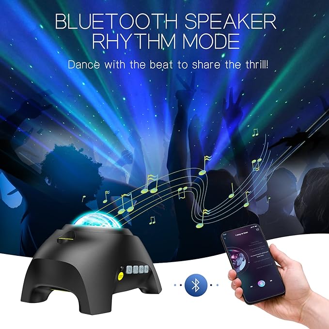 Northern Galaxy Light Aurora Projector with 33 Light Effects LED Star Projector for Bedroom Nebula Lamp Remote Control White Noises Bluetooth Speaker for Parties