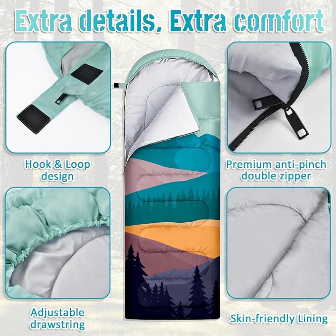 Sleeping Bags for Adults 3 Season Waterproof Sleeping Bag for Camping