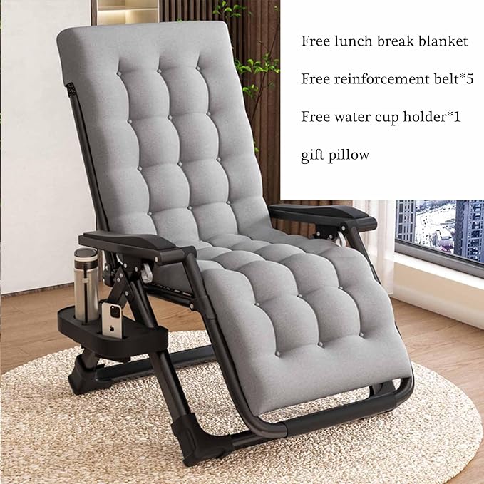 Portable Fold Out Chair Bed with Thickened Pearl Cotton Comfortable Outdoor Chairs for Camping Office Rest and Courtyard