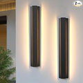 31.5 in Modern Outdoor Wall Light Fixtures 3000K LED Exterior Lighting Fixtures Long Black Outside Porch Light for House Garage Patio Door2 Pack