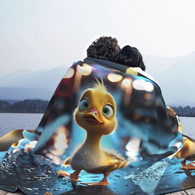 The Duckling 60x50 Printed Soft Fleece Blanket for Sofa Bed and Camping - Cozy Blanket for Travel Picnics Nighttime Use