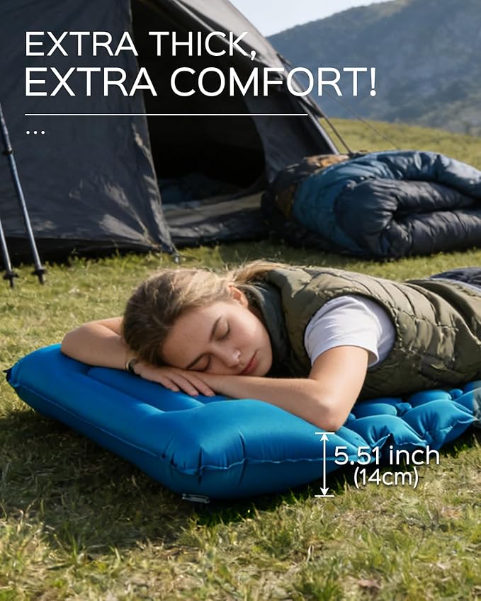 covacure Sleeping Pad for Camping - Ultralight Self-Inflating Camping Pad Mat with Built-in Foot Pump Durable &amp Waterproof Air Mattress for Hiking