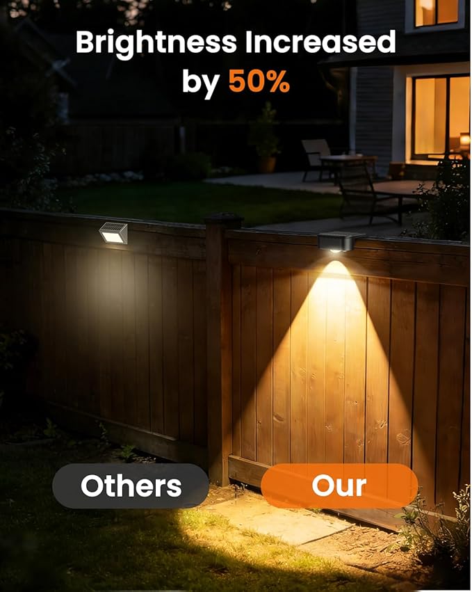 Solar Deck Lights Outdoor 8 Packs 3000/4000/6000K 3 Modes Solar Fence Lights outdoor Waterproof Solar Step Lights for outsidefor Deck Stair Step Fence Wall Patio Yard Pool and Pathway