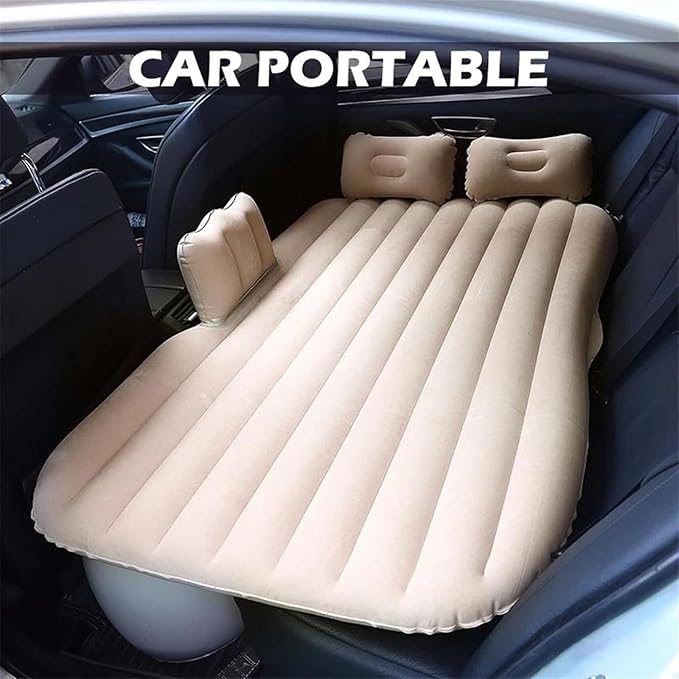 Car Inflatable Mattress SUV Car Camping Sleeping Mat Foldable Anti-Fall Design Wavy Stripes Comfortable Mattress 72 Hours Leakage Test