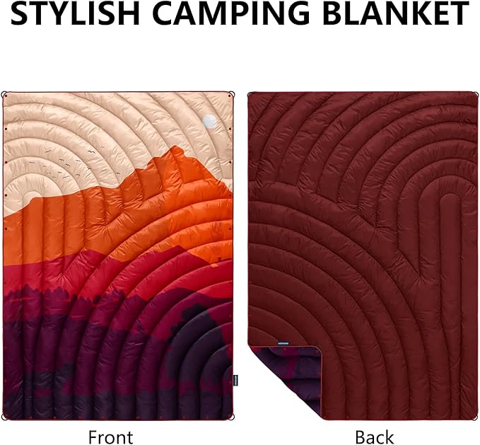 Camping BlanketLightweight Puffy Printed Camping Blanket Packable Outdoor Blanket for CampingTraveling Stadium Hiking Picnics