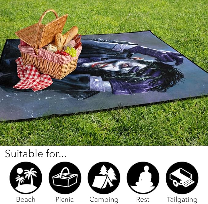 LOGOVISION Batman Joker Madness Outdoor Blanket for Picnic Beach Camping Park Tailgate 50x60