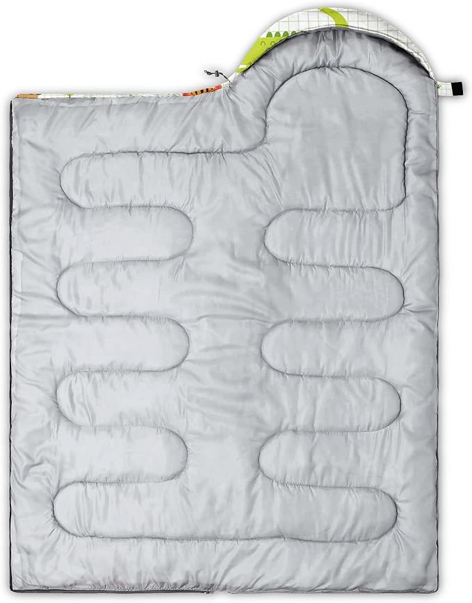 Kids Sleeping Bag for Boys GirlsRocket Moon Print-Lightweight Warm Portable Outdoor Indoor-Waterproof Cold Weather Resistant Sleeping Bag for Camping Hiking