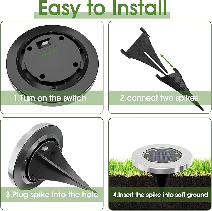 INCX 4.6 inch Solar Lights Outdoor Waterproof12 Pack Solar Lights for Outside Solar Garden Lights Landscape Lighting for Patio Pathway Lawn Yard Deck Driveway Walkway Warm White