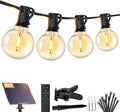 Brightever 25FT Solar String Lights Outdoor Waterproof G40 Solar Lights with Remote and 10+1 LED Shatterproof Globe Bulbs Dimmable&amp3 Lighting Modes Solar Power Patio Lights for Balcony Garden P