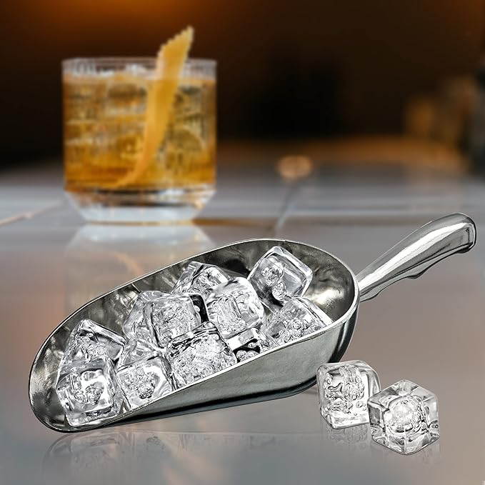 Amazing Abby - Elsa - 24-Ounce Aluminum Ice Scoops (Set of 2) Cast Aluminum Utility Scoops Food-Grade Good for Home and Commercial Use NOT Dishwasher-Safe Hand-Wash Recommended
