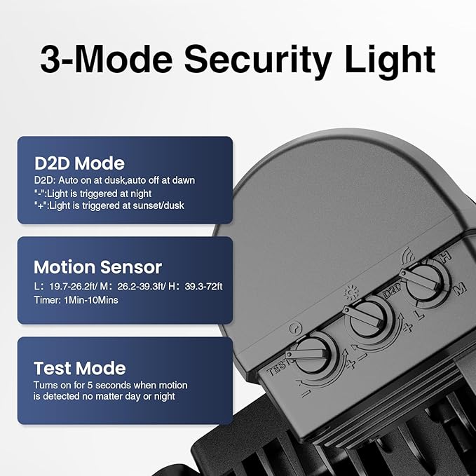 Onforu 75W LED Flood Light Motion Sensor Outdoor 7000lm Dusk to Dawn Flood Light Security Light with Three Head IP65 Waterproof Exterior Floodlight 6500k Wall Light for Entryway Stairs Yard Garage