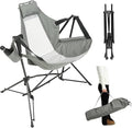 Hammock Camping Chair Portable Chairs with Pillow Cup Holder and Carry Bag Lightweight Foldable Chair for Outside Camping Hiking Travel Beach and Sports (Grey)