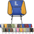 Custom Camping Chair with Name Customize Folding Outdoor Chairs Personalized Compact Backpacking Chair with Side Pockets for Patio RV Travel Festival