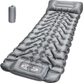 Sleeping Pad for Camping Backpacking Sleeping Mat with Built-in Pillow and Foot Pump 4in Thick Compact Camping Air Mattress for Hiking Tent Road Trip Car Camp Travel Gear